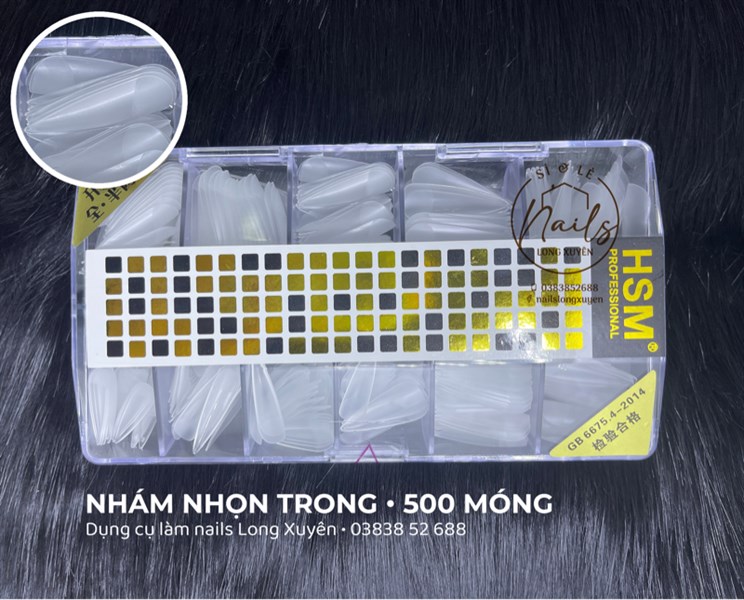 500 móng úp nhọn nhám trong hsm, móng úp móng giả