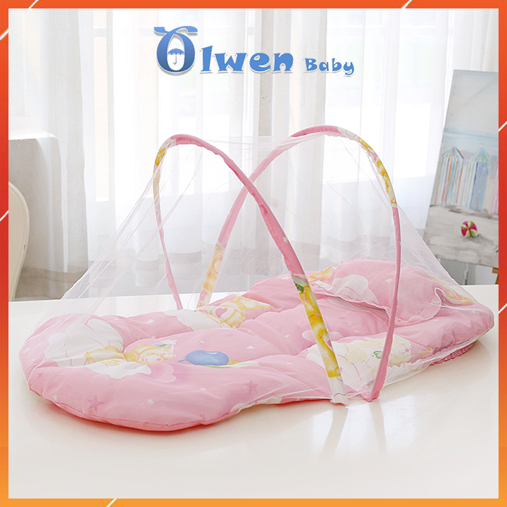 Màn Chụp Cho Bé Gấp Gọn, Bộ Mùng Chụp +Gối + Đệm Chống Muỗi DàyTự Bung Trẻ Em Dùng Cho Che Giường Và Nôi Cũi Tiện Lợi