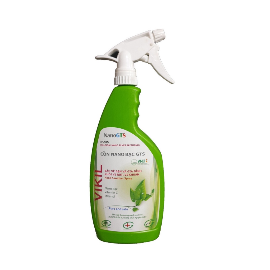 Xịt khuẩn cồn nano bạc vikil 620ml
