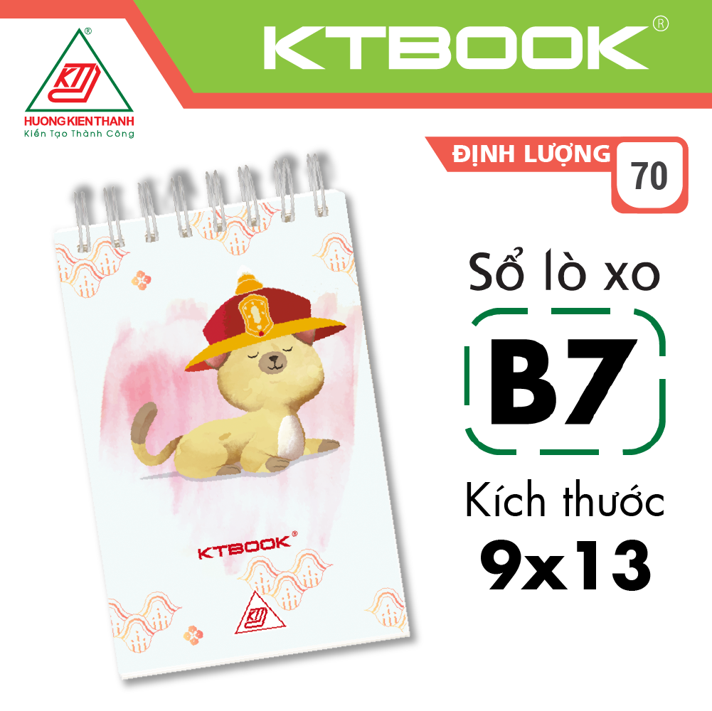 Sổ tay lò xo bìa cứng b7 ktbook 200 trang size b7