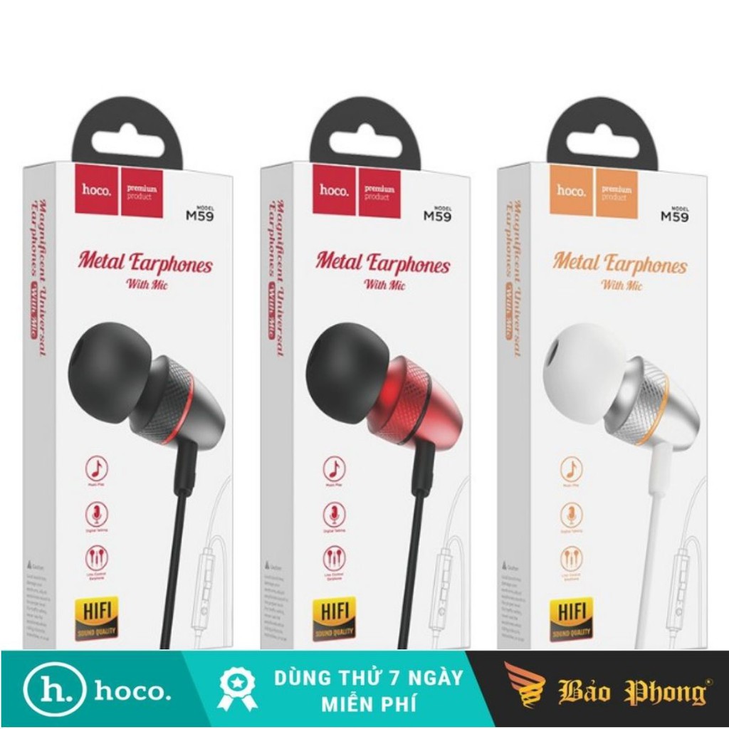 Tai nghe liền dây jack 3.5mm hoco m59