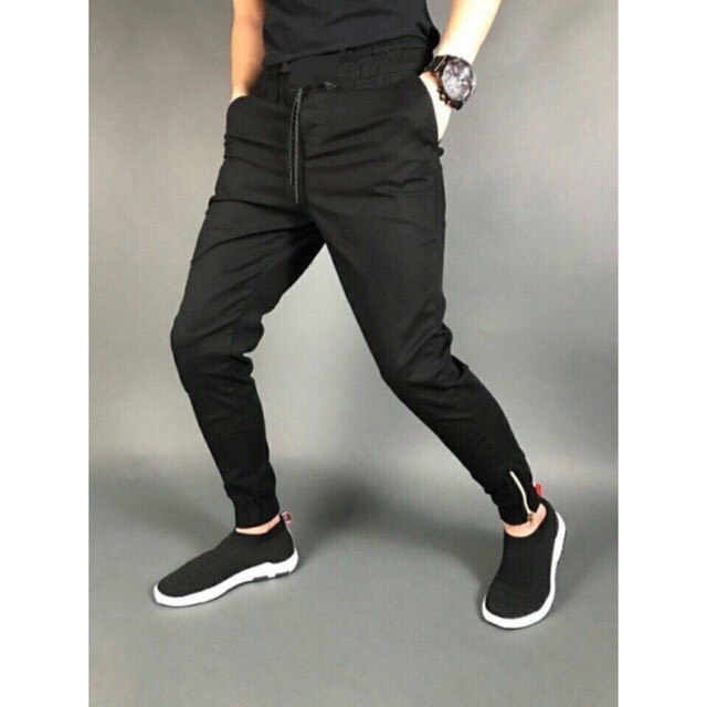 Quần Jogger Kaki Nam Nữ Khóa Zip Unisex