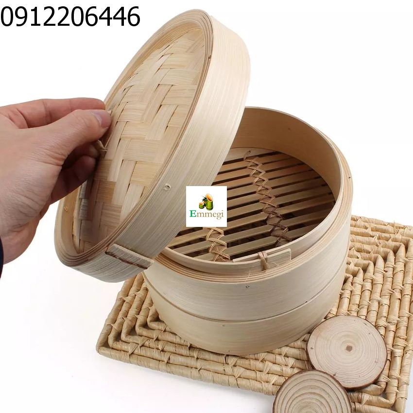 Combo 10 bộ xửng tre hấp dimssum, há cảo, mằn thầu, rau củ, thịt tôm cá gồm 10 đáy 10 nắp đường kính 15 cm
