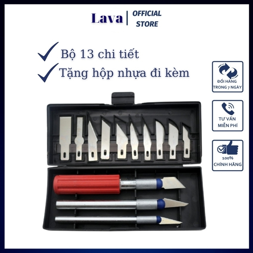 [FreeShip]Bộ dao tỉa hoa quả 13 chi tiết, 3 tay cầm khác nhau, chất liệu nhựa+ thép không rỉ-LavarStore