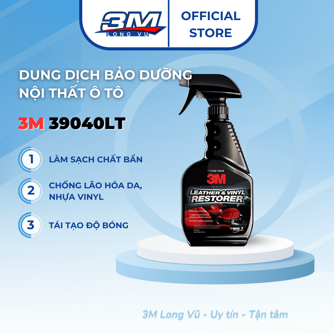 Chai Xịt Chăm Sóc Và Bảo Vệ Nội Thất Ô Tô 3M 39040 473ml Hàng Mỹ (Chăm Sóc Xe) - 3M Long Vu