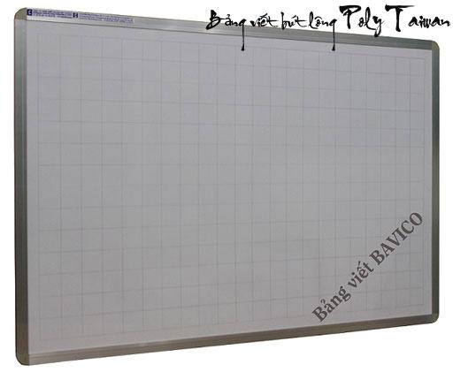[HCM]Bảng viết bút lông Poly Taiwan có kẻ ô vuông BAVICO BVC0128 KT 120x120cm (Trắng có kẻ)