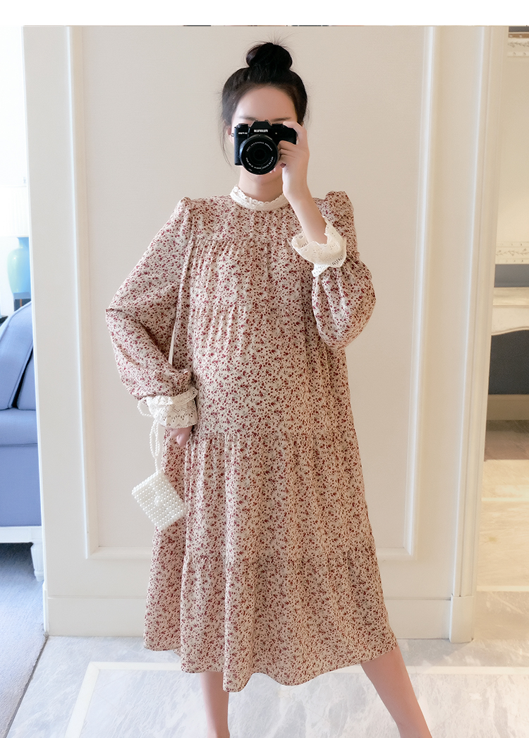 Váy bầu suông dài,đầm bầu vintage xòe thu đông công sở đẹp