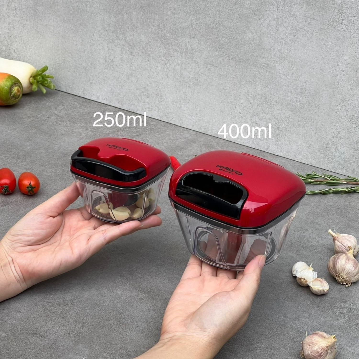 Dụng cụ băm rau củ quả, xay tỏi ớt mini cầm tay Kaiyo máy xay đồ ăn dặm cầm tay- Nhật Bản