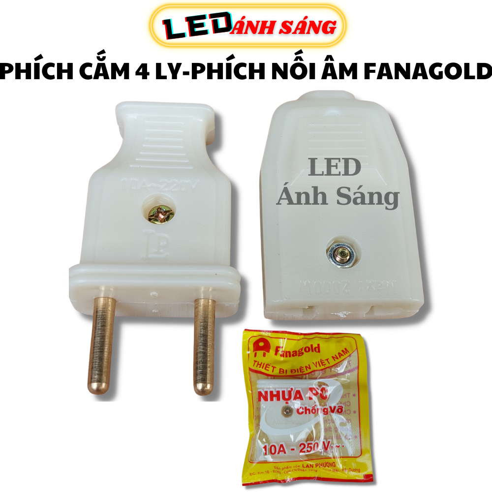 Phích cắm 4 ly - phích nối âm nhựa abs fanagold