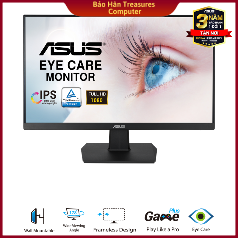 Màn hình asus va27ehe viền mỏng bảo vệ mắt - hàng chính hãng