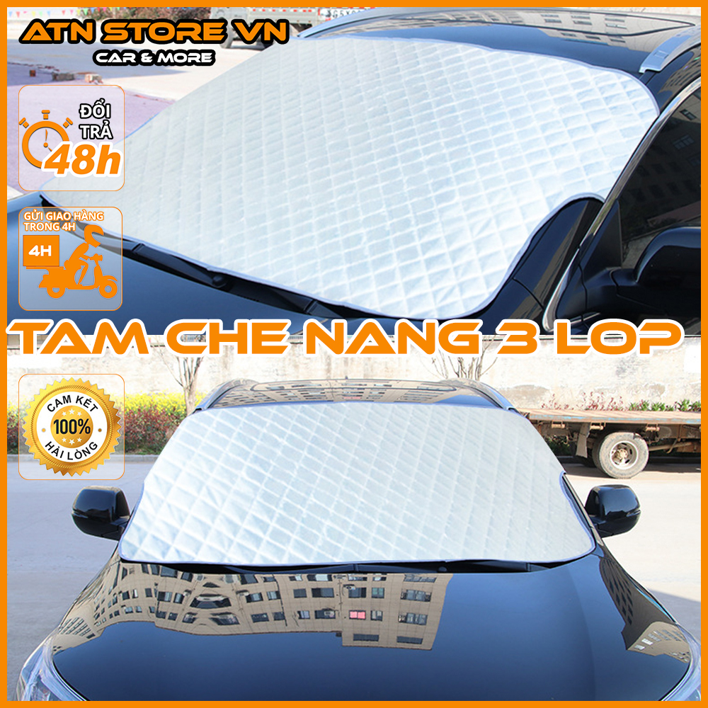 Tấm che nắng xe ô tô - tấm che nắng kính lái ô tô dày 3 lớp - tấm chắn nắng xe ô tô phản quang chống nóng