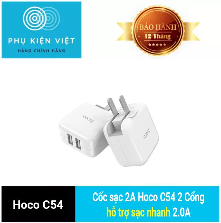 Cốc sạc 2a hoco c54 2 cổng