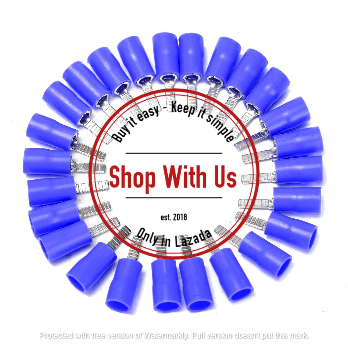 Đầu Cosse pin dẹt 2.5 (100 cái/gói/màu) - Đầu cốt dẹt dùng cho dây 2.5mm