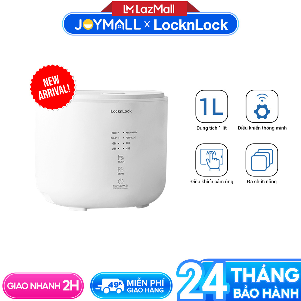 Nồi cơm điện 1L Bianco LocknLock EJR334IVY, Hàng chính hãng, Đa chức năng, Điều khiển thông minh, 4 chế độ nấu - JoyMall