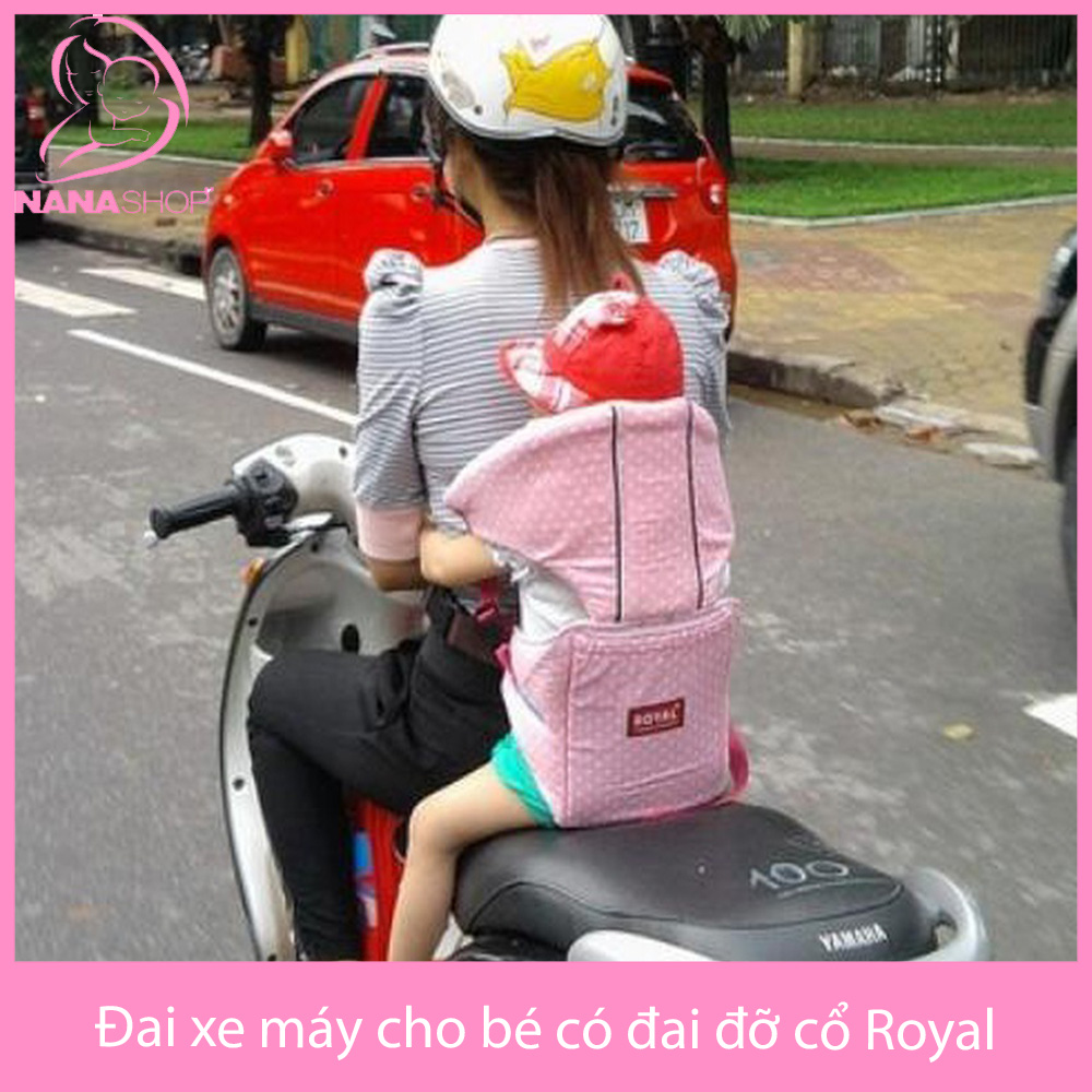 Đai xe máy an toàn cho bé Royal có phần đỡ cổ