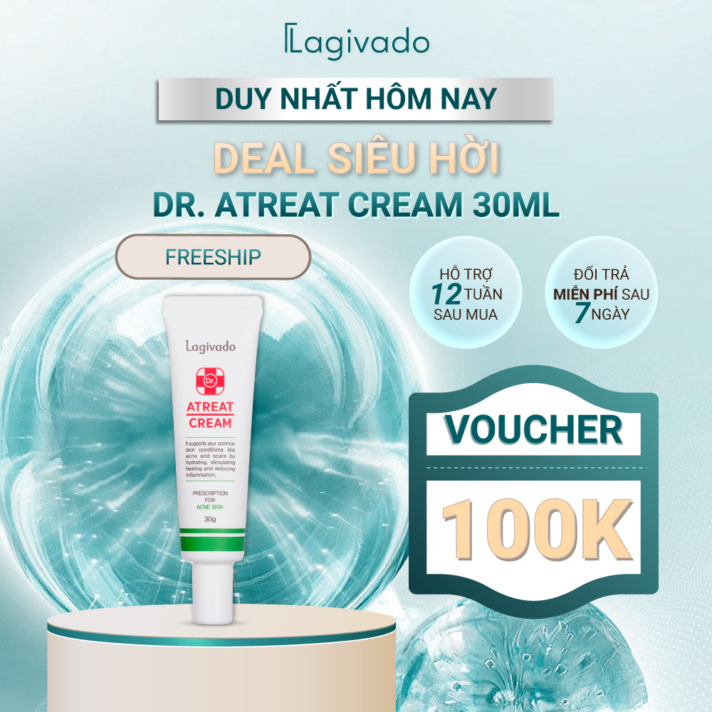 Kem giảm mụn, ngăn ngừa thâm sẹo và mụn tái phát Hàn Quốc Lagivado Dr. Atreat Cream 30 ml