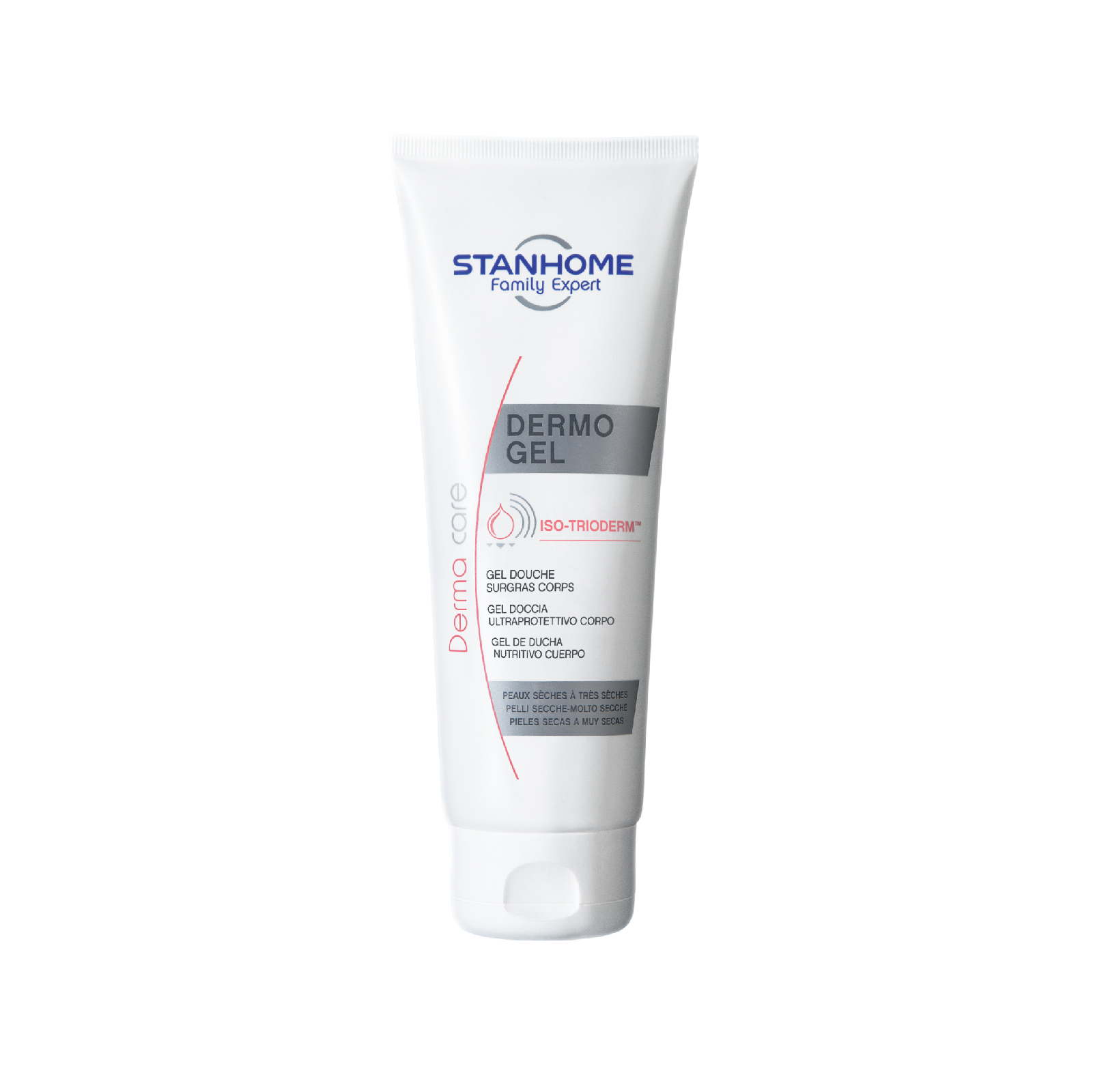 Bộ 2 Sữa tắm không xà phòng cho da khô nhạy cảm, viêm nang lông Stanhome Family Expert Dermo Gel 250ml/tuýp hạn 10/2023