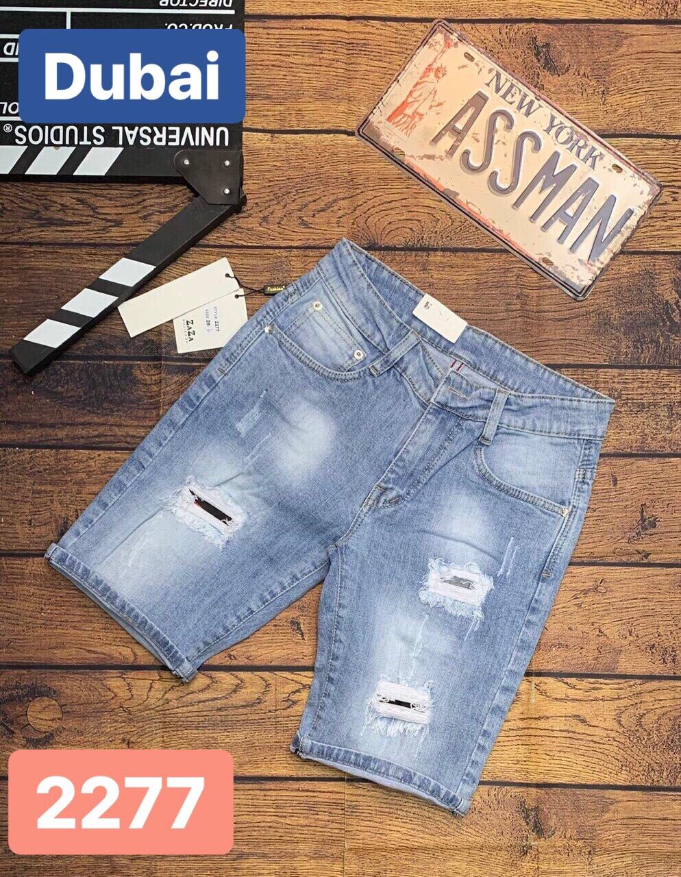 QUẦN SHORT SỌT LỬNG JEAN NAM CHẤT BÒ XANH LỬNG THÊU KIỂU PHÁP MỚI SOÁI KA CAO CẤP - DUBAI FASHION