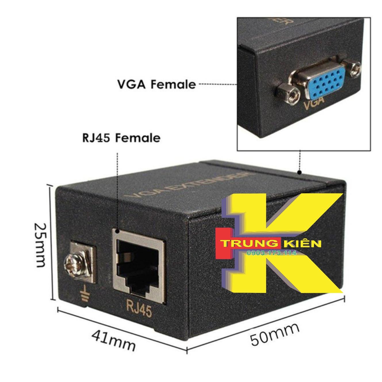 Nối dài cáp VGA qua đường dây mạng-VGA Extender 60m Repeater adapter