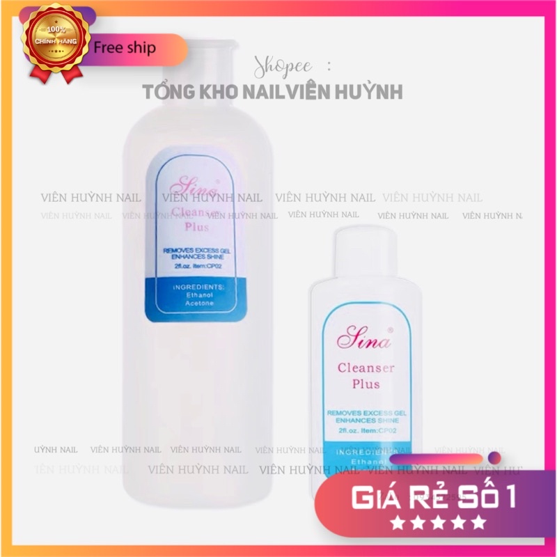 Nước lau gel Sina nước rửa cọ lau móng