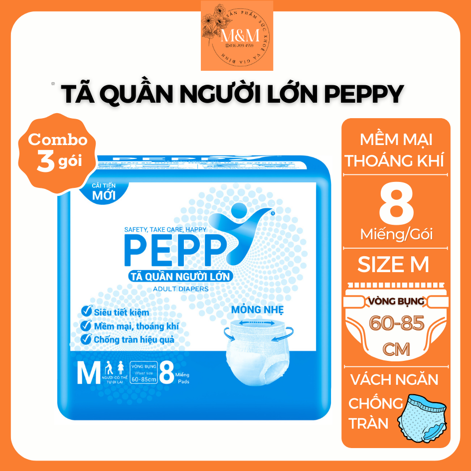 Combo 3 gói Tã quần người lớn Kerry Peppy