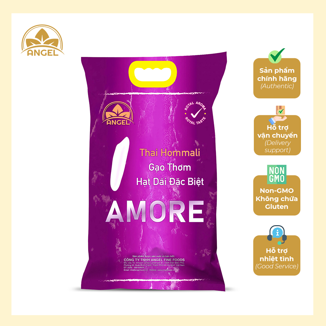 Gạo 5kg Thái Homali thơm lài gạo thơm-dẻo-xốp Date 24 tháng Angel Foods FREESHIP MAX