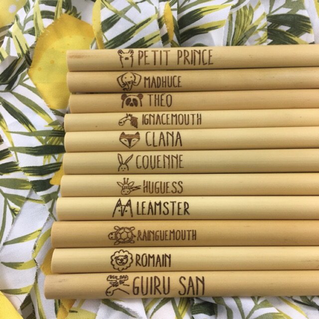 BỘ 3 ỐNG HÚT TRE KHẮC CHỮ THEO YÊU CẦU - TÁI SỬ DỤNG NHIỀU LẦN - QUÀ TẶNG TỪ THIÊN NHIÊN