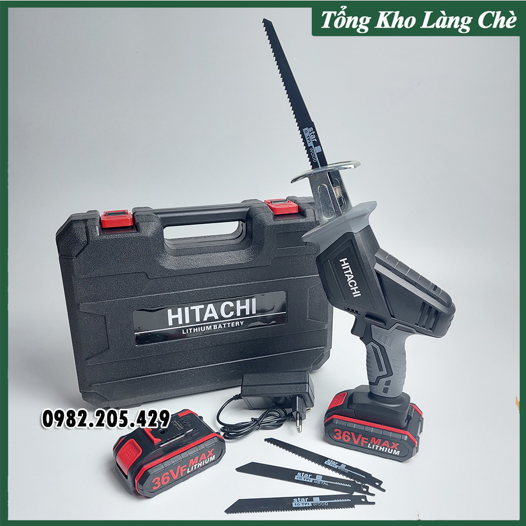 Máy cưa kiếm cầm tay HITACHI 36V Lõi Đồng Không Chổi Than  2 PIN Tặng Kèm 4 Lưỡi Cưa