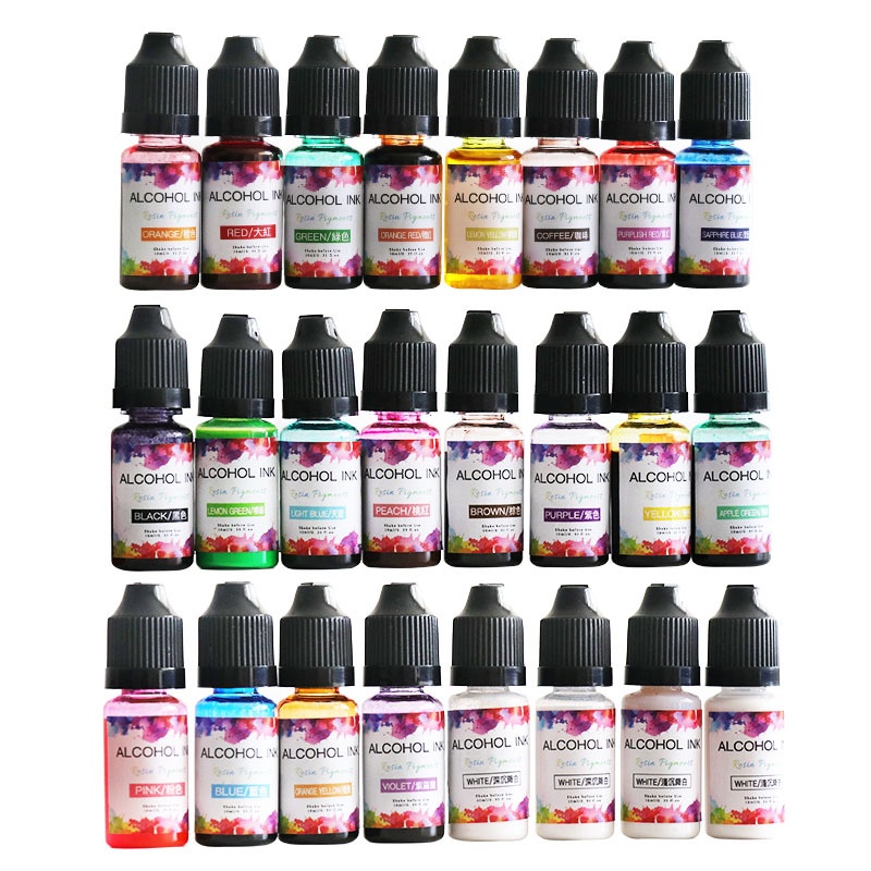 Màu Alcohol Ink pha Epoxy Resin tạo hiệu ứng 3D, khói