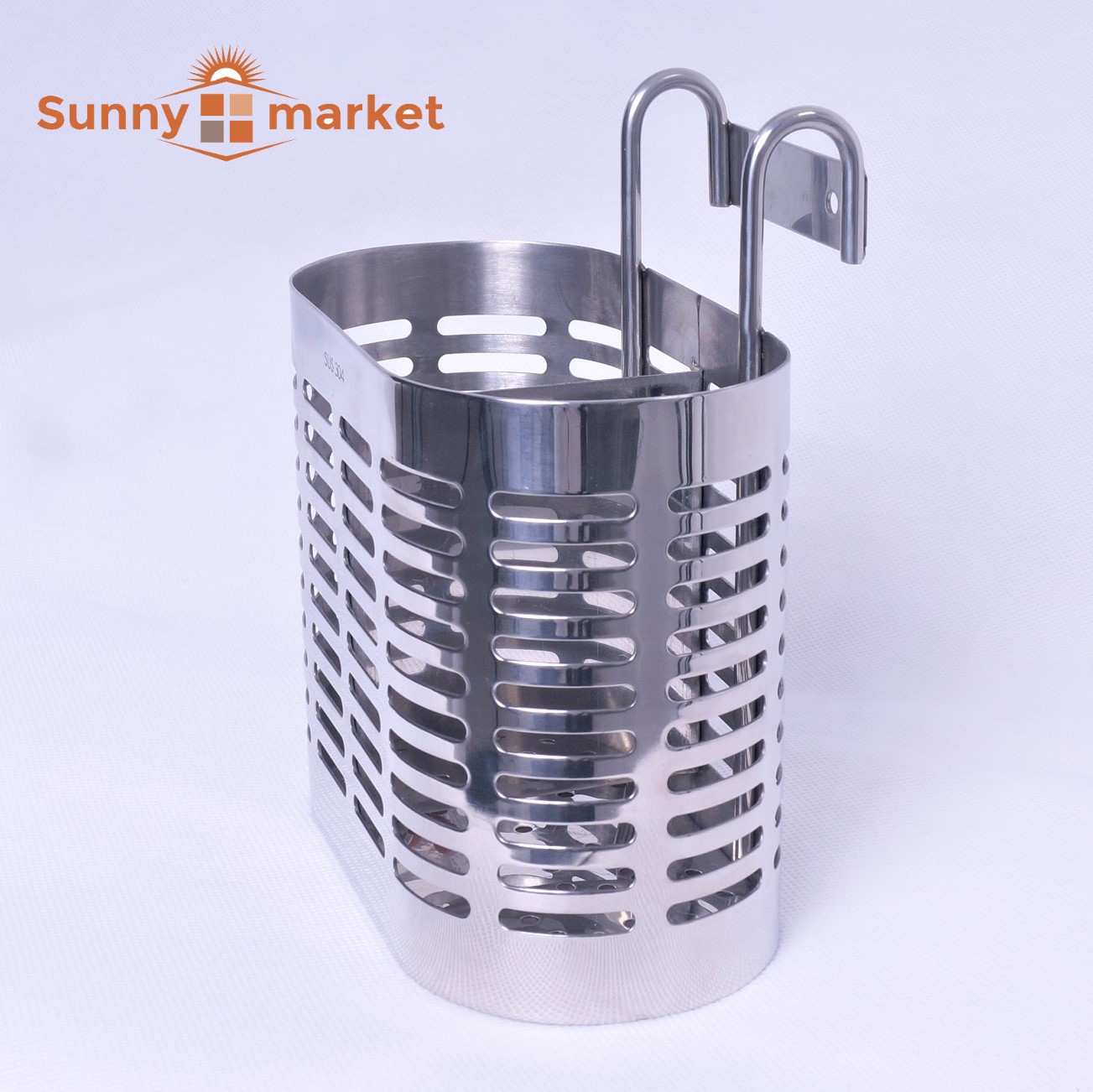 Ống đựng đũa đôi inox SUS 304 hình oval cao cấp, Ống đựng hai ngăn sang trọng