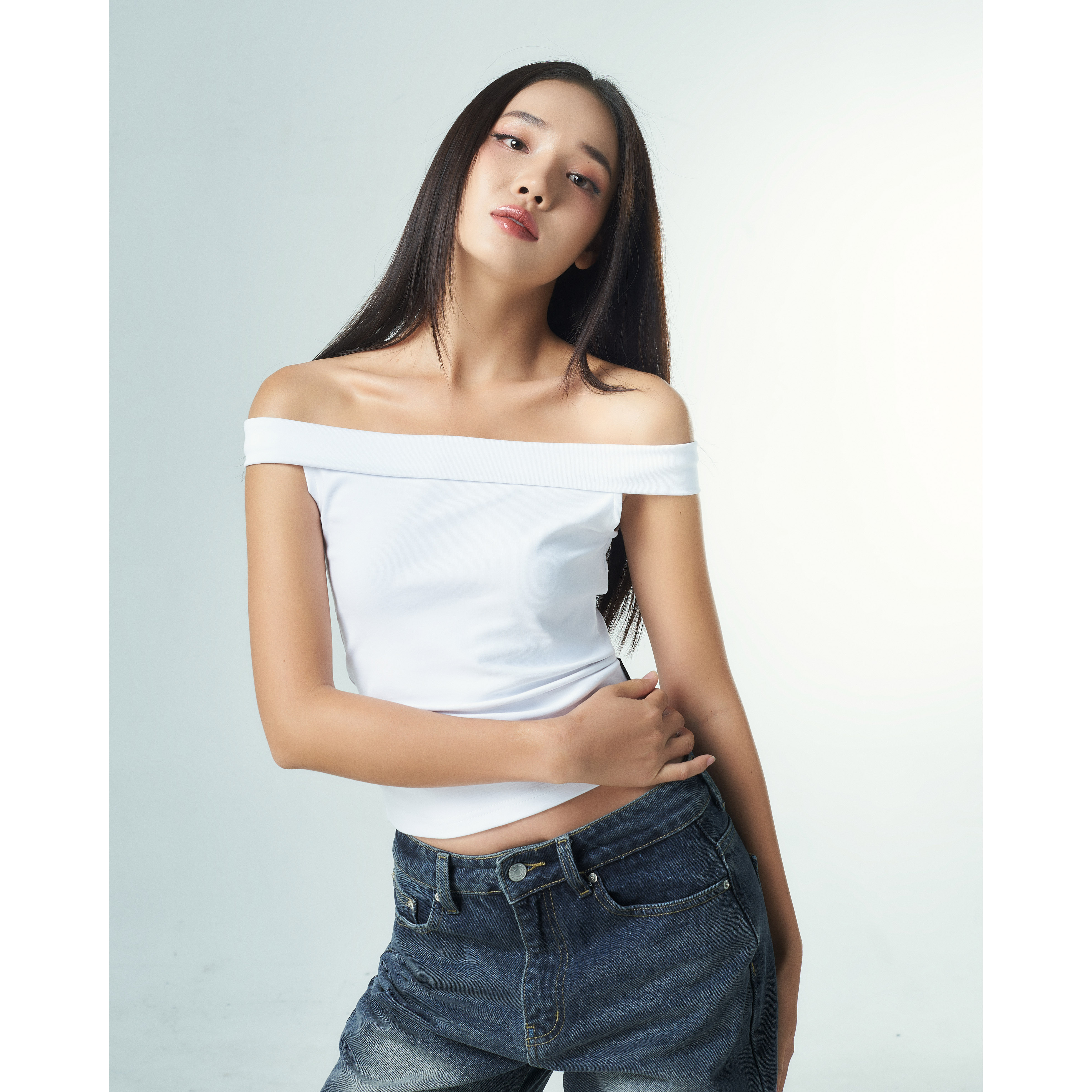 Áo croptop nữ trễ vai pradies coastal