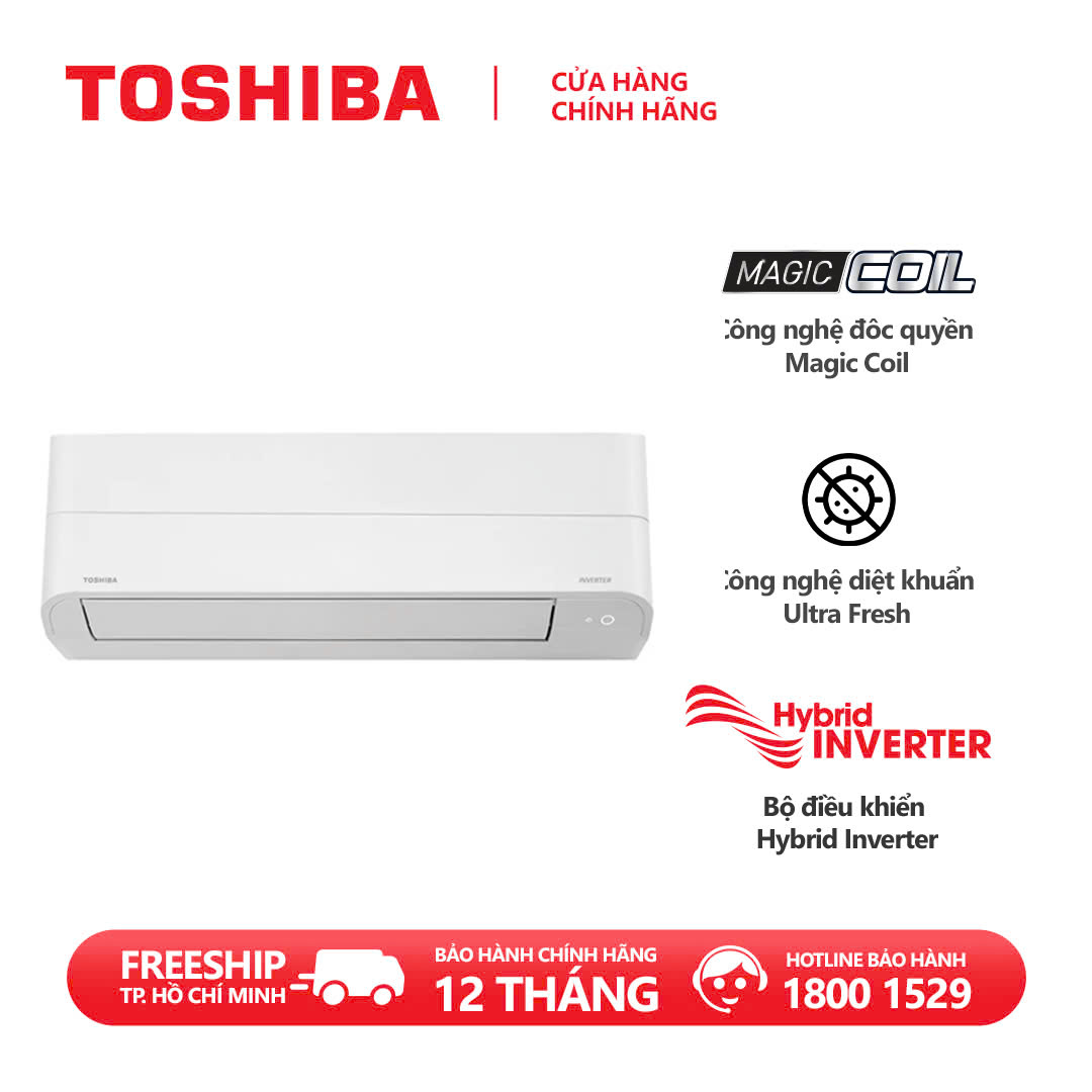 Máy lạnh Toshiba Inverter 1.5 HP RAS-H13Z2KCVG-V, một chiều lạnh - Bảo hành toàn diện 3 năm