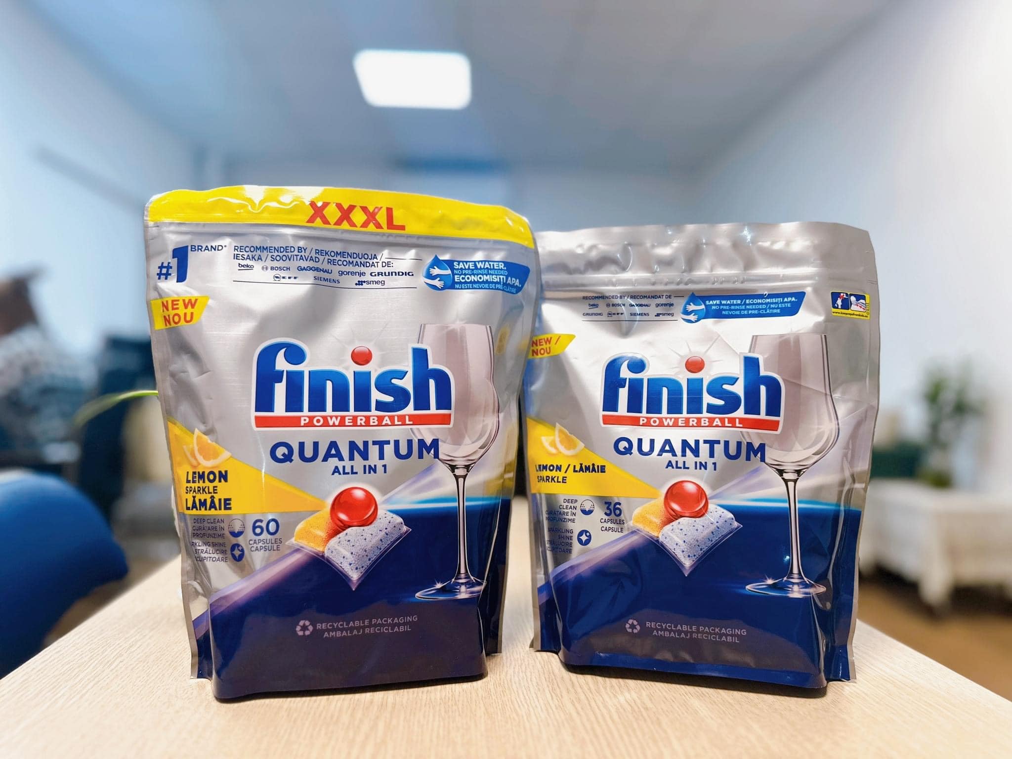 Viên rửa bát Finish Quantum 60 viên cao cấp hàng mới về Nhập khẩu Đức + Tặng viên Finish dùng thử