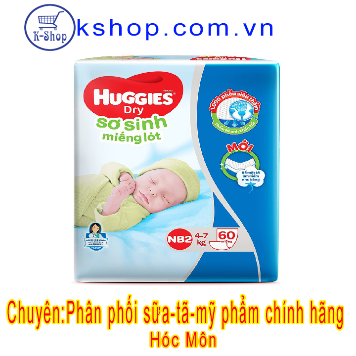 Miếng Lót Sơ Sinh Huggies Dry Newborn 2 Mẫu mới
