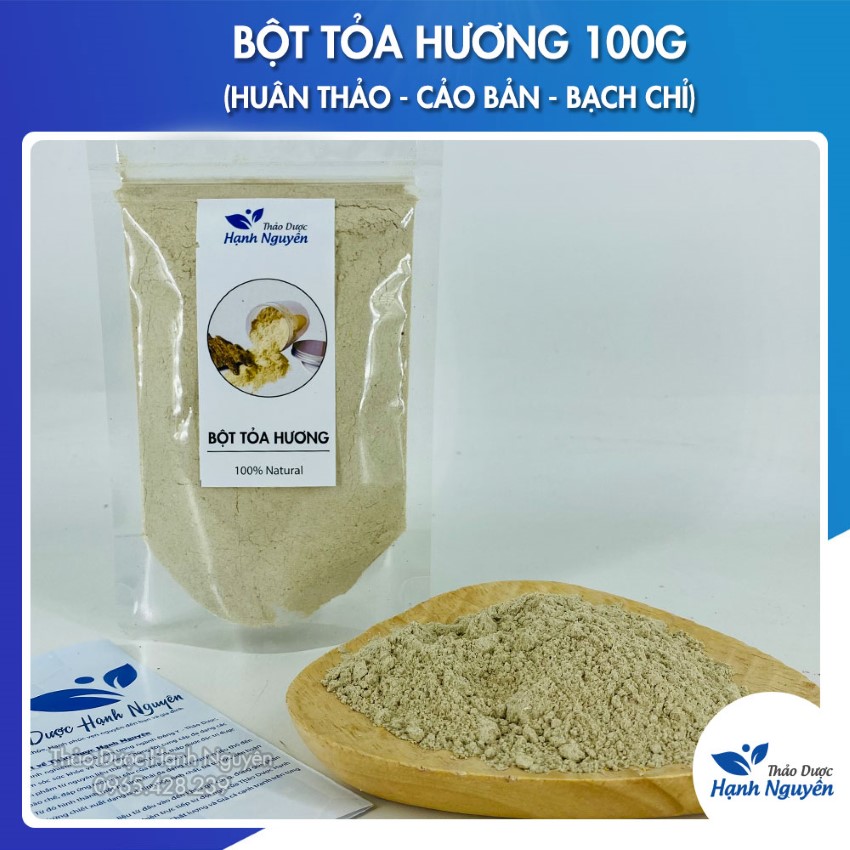 Combo Bột Bạch Chỉ - Huân Thảo - Cảo Bản 100g (Bột Tỏa Hương Thơm Tự Nhiên, Ngừa Hôi Miệng, Ngăn Mùi Hôi Cơ Thể)