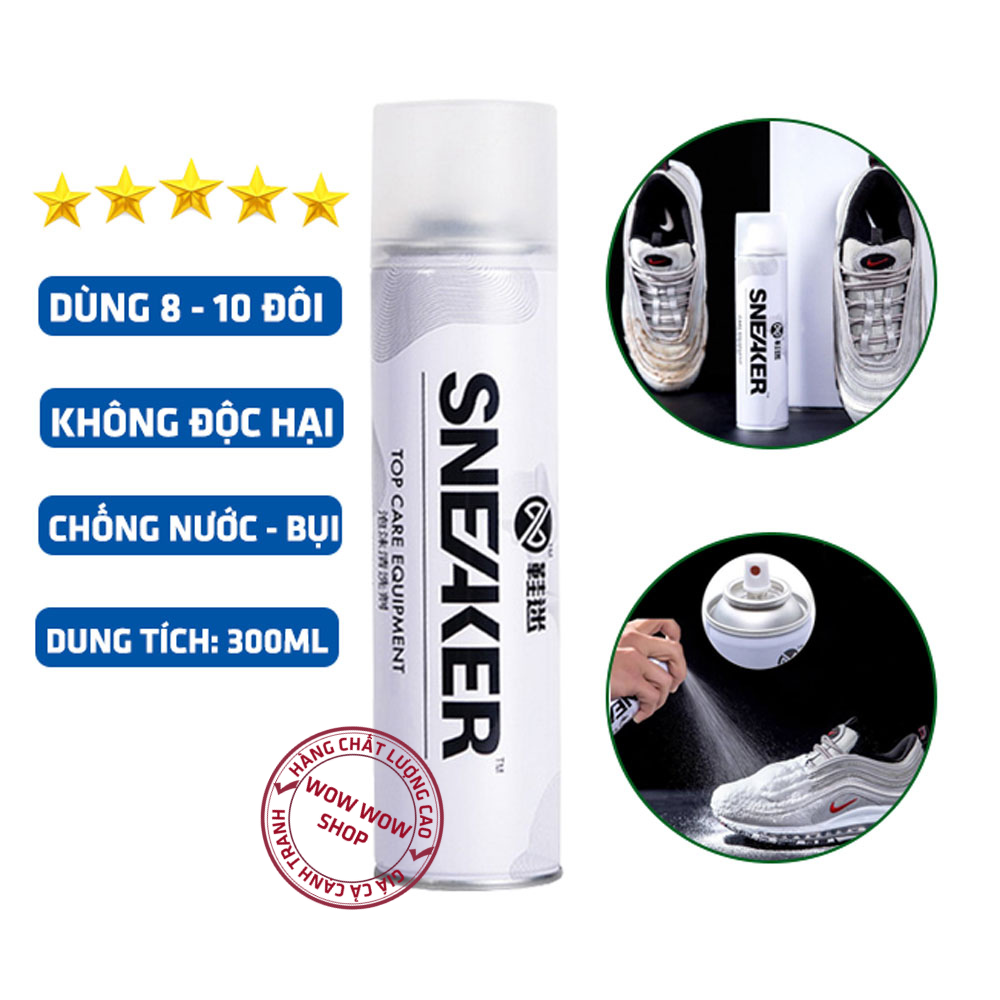 Chai xịt bọt làm sạch giày sneaker 300ml - chai xịt bọt làm sạch chuyên cho giày sneaker, tẩy trắng giày sneaker
