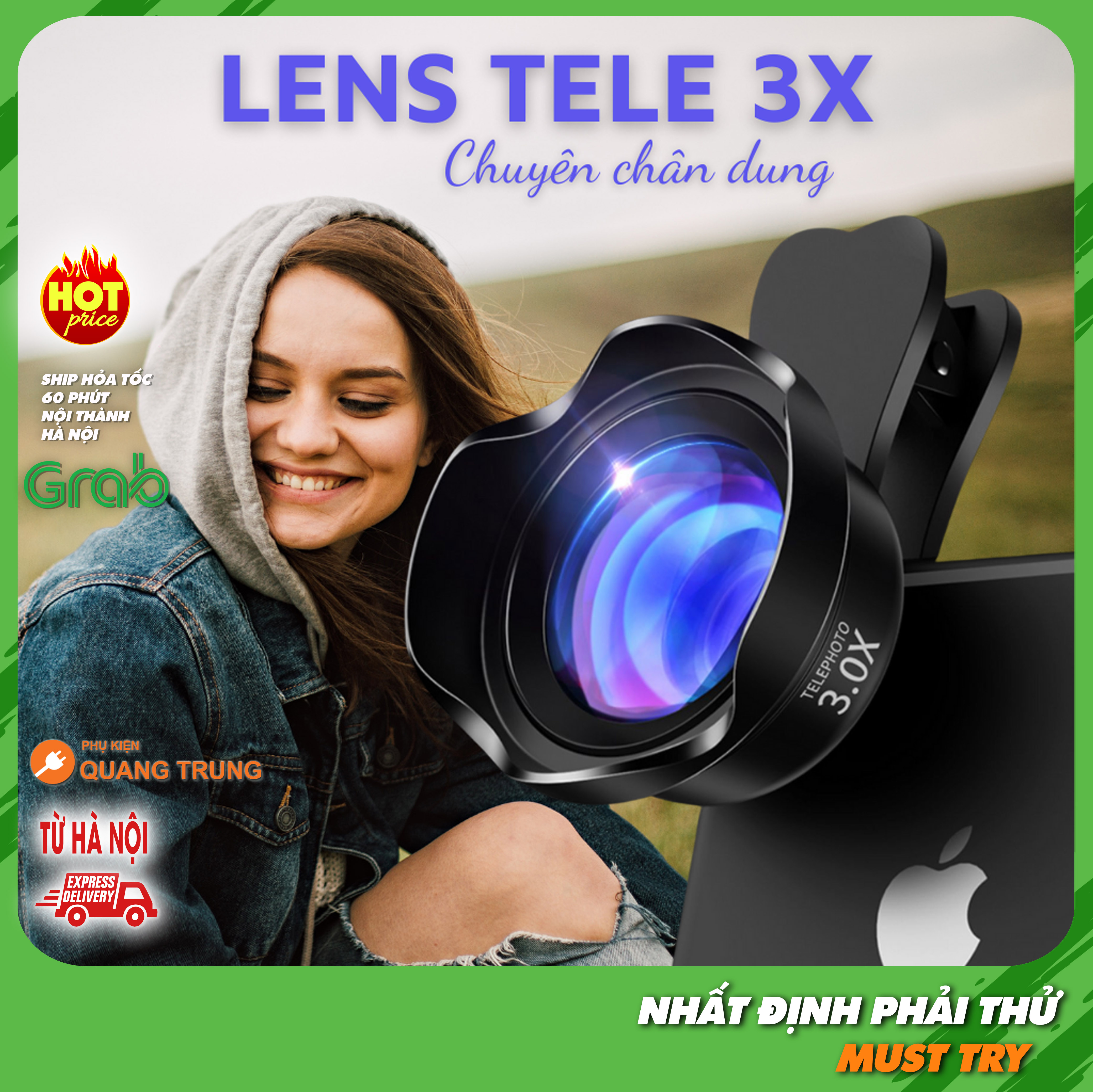 Lens,ống kính tele 3x dành cho điện thoại,chuyên chân dung,chụp cực nét