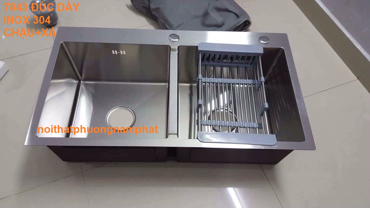 [HCM]Combo Chậu Rửa Chén Bát INOX SUS 304 N6 7843 ĐÚC NA.GRAND và bộ xả chậu thoát nước