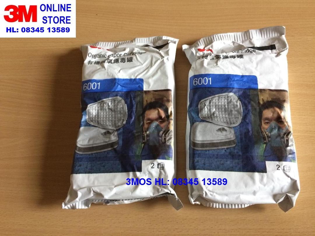 Bộ 2 phin lọc hơi hữu cơ cho mặt nạ 2 phin lọc 3m 6001