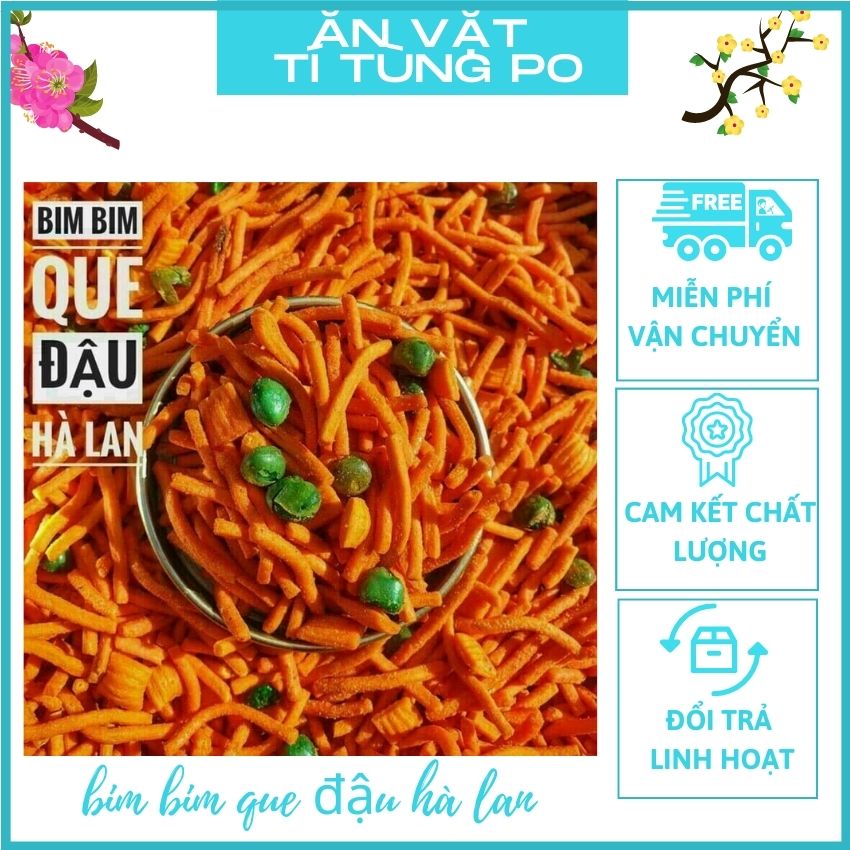 Bim bim que đậu hà lan ănvặttítùngpo món ăn tuổi thơ trẻ em người lớn đều yêu thích
