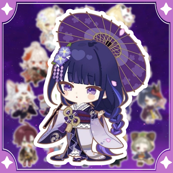Sticker Genshin Impact - Inazuma Set - Hình Raiden, Miko, Ayaka, Ayato, Kazuha, Yoimiya, Kokomi, Itto, Kazuha