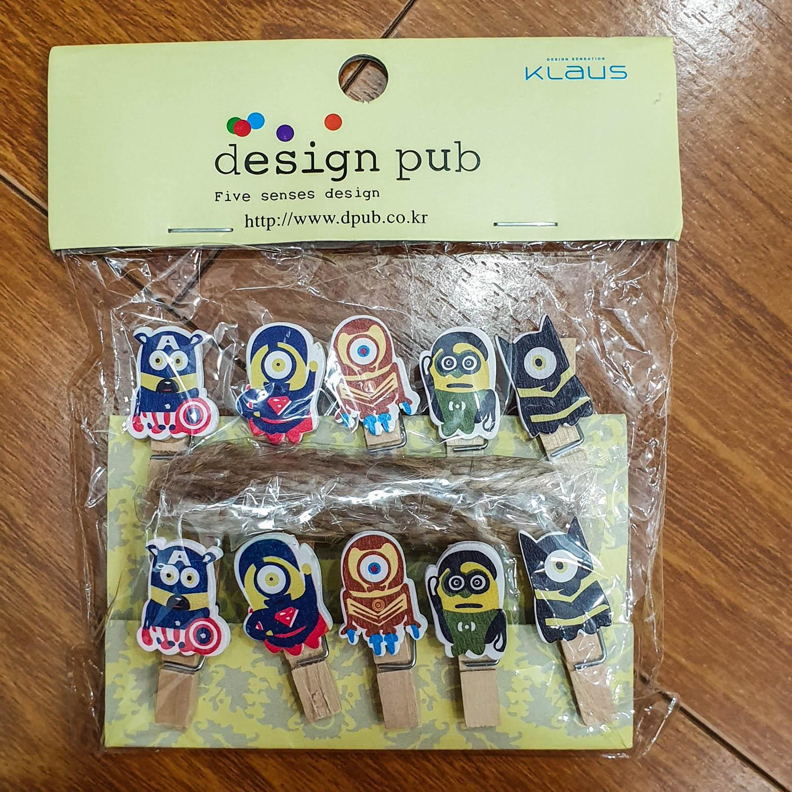 [HCM]Bộ 10 kẹp gỗ hình MINION SIÊU NHÂN đủ màu siêu cute (tặng dây thừng) để kẹp ảnh trang trí nhà cửa trang trí tường