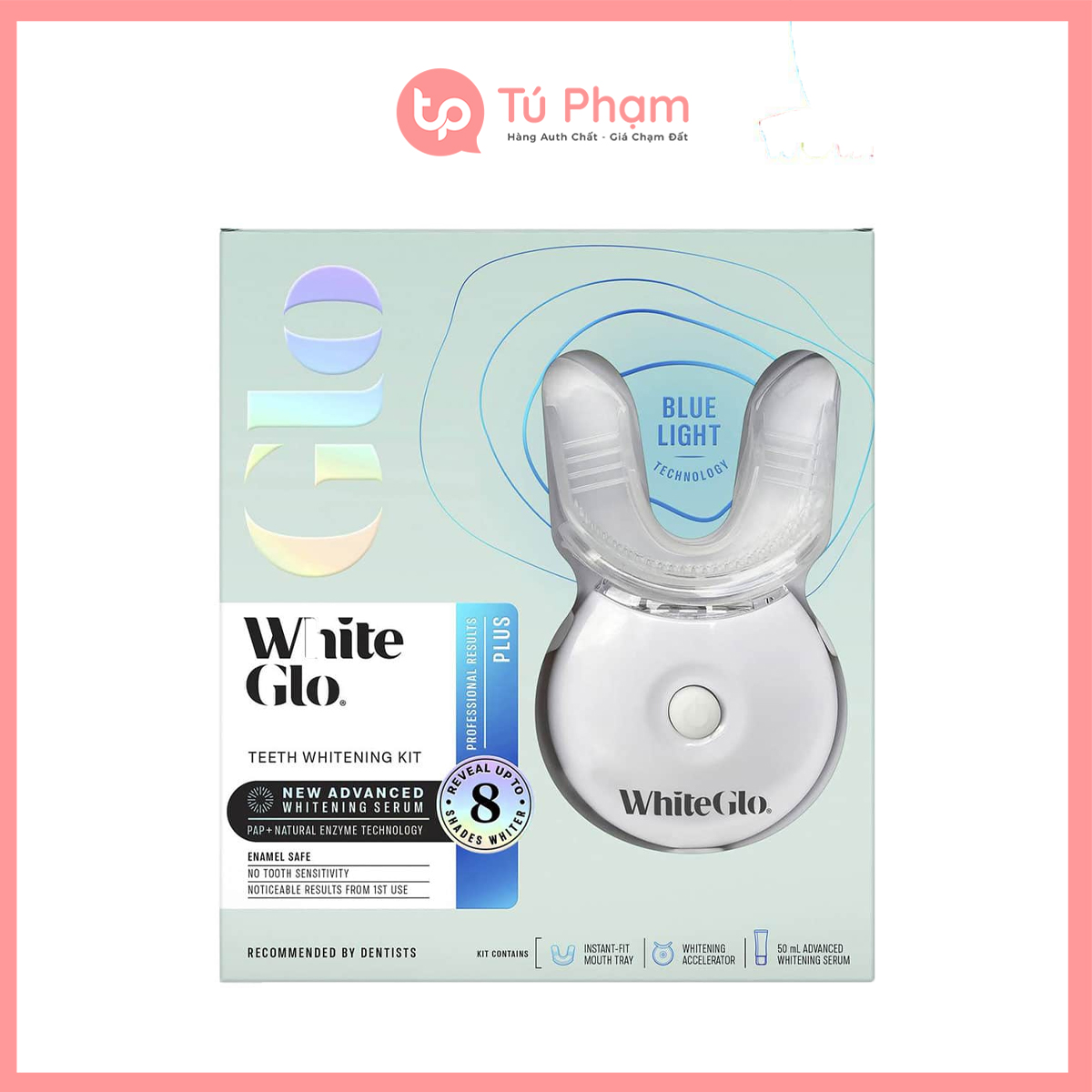 Bộ Làm Trắng Răng White Glo Teeth Whitening Kit Blue Light Technology Số 8