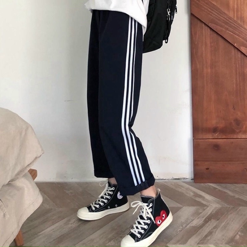 Quần baggy 3 sọc unisex nam nữ - quần baggy clothes ulzzang siêu đẹp chất mịn co dãn
