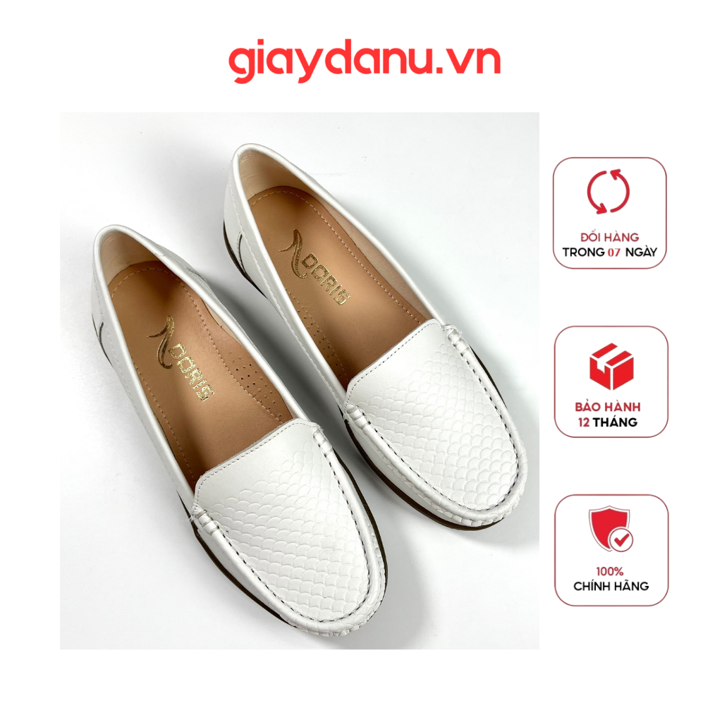 Giày slipon da bò thật dn019 in họa tiết – siêu êm
