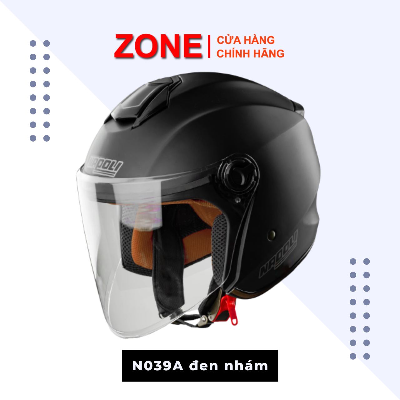 [HCM]Mũ Bảo Hiểm 3/4 Đầu Napoli N039A Mới Nhiều Màu Cá Tính - Free size ( 56 - 59 cm ) - Bảo Hành 12 Tháng