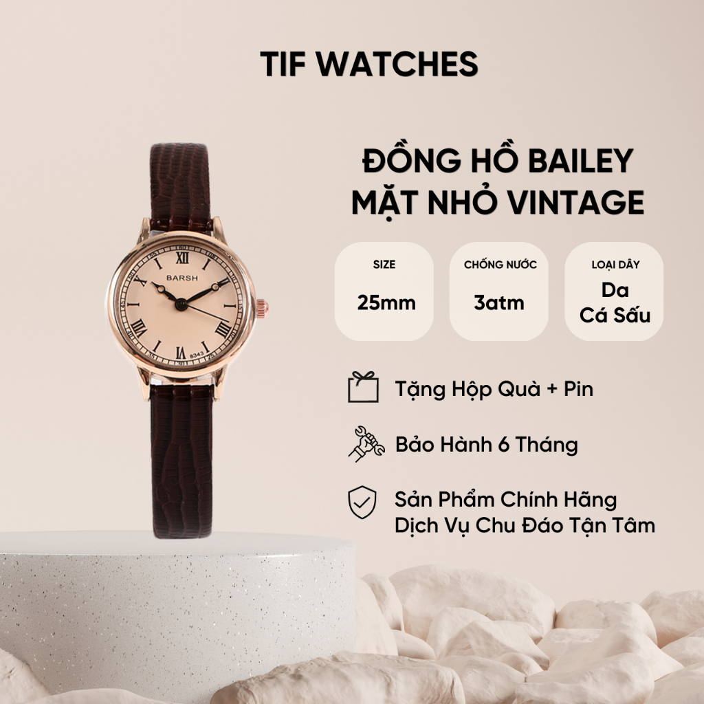 Đồng Hồ Nữ Tay Nhỏ BAILEY Vintage Tif Watches Phong Cách Cổ Điển Chính Hãng