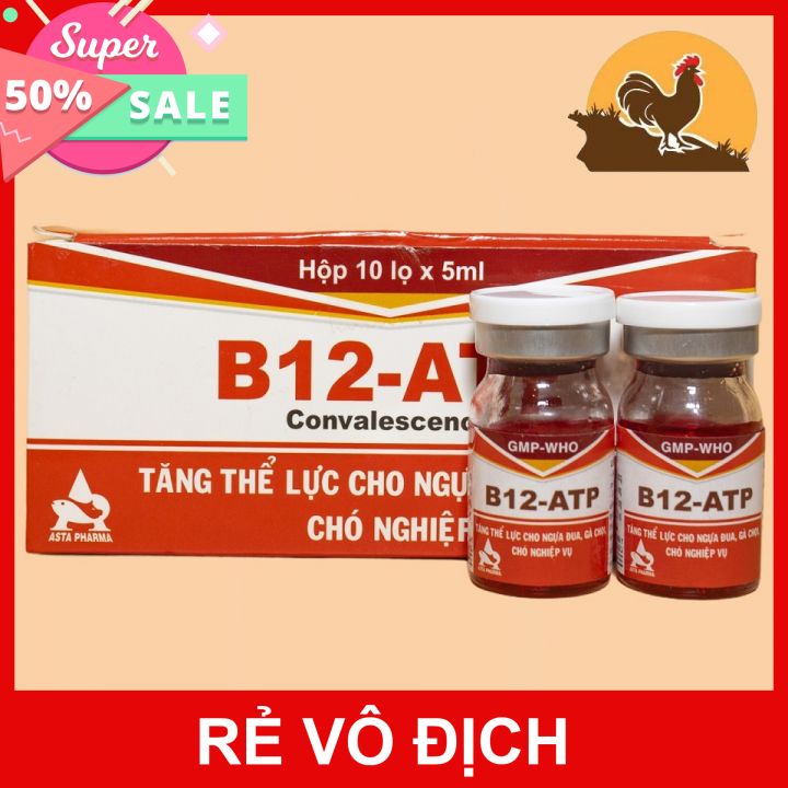 Combo 10 lọ thuốc tăng lực cho gà đá b12 atp