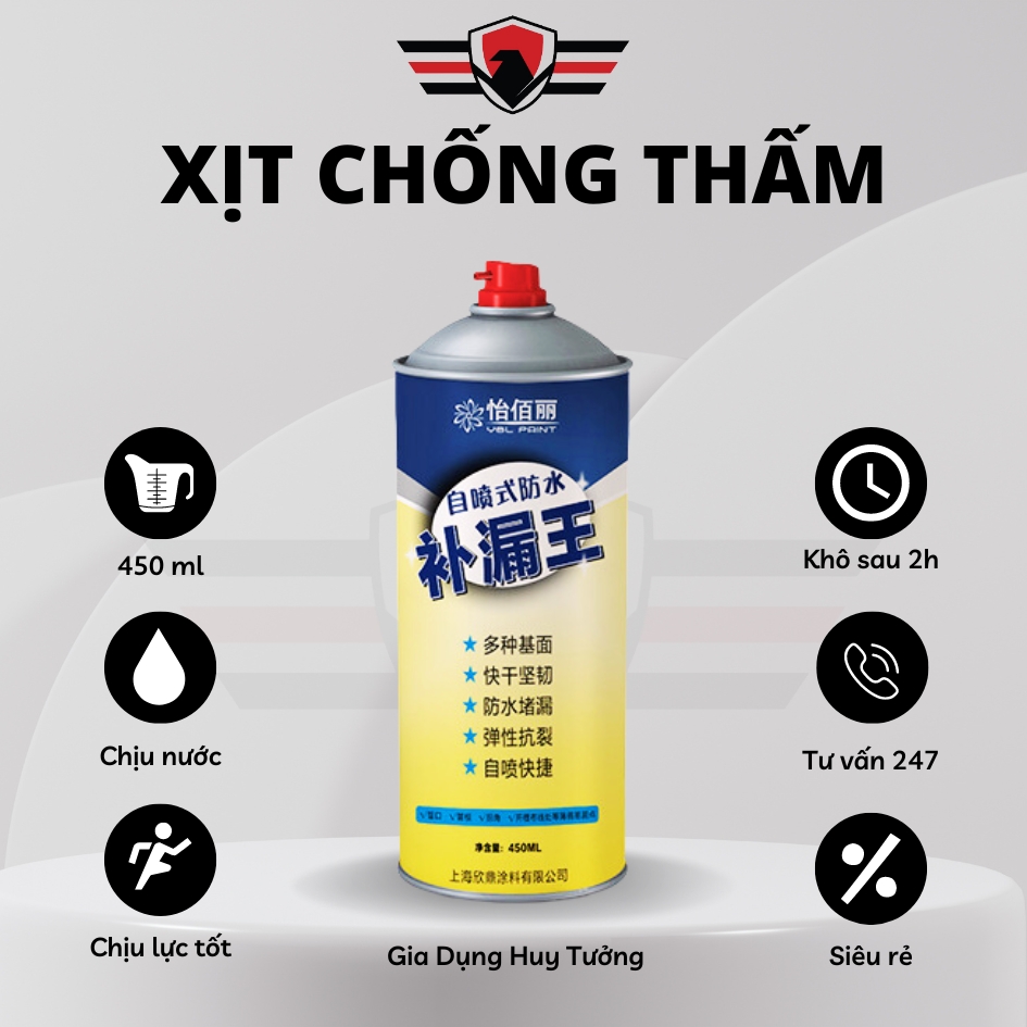 Bình xịt chống thấm nano nhật bản 450ml khô nhanh, Bình xịt chống thấm nước màu trắng, Chai xịt chống thấm nước - Huy Tưởng