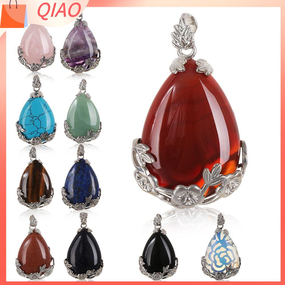 1 Mặt Dây Chuyền Đá Thạch Anh Tự Nhiên Pha Lê Đá Giọt Nước Hoa Vòng Cổ Đá Quý Chữa Bệnh